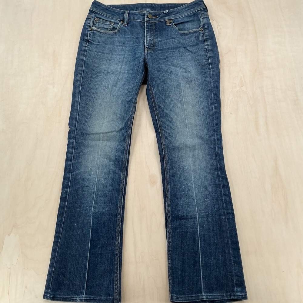 New York & Company Jeans Womens 8 Blue Bootcut Mid Rise Faded Y2K Casual Denim